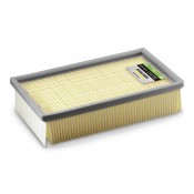Flat pleated filter, paper